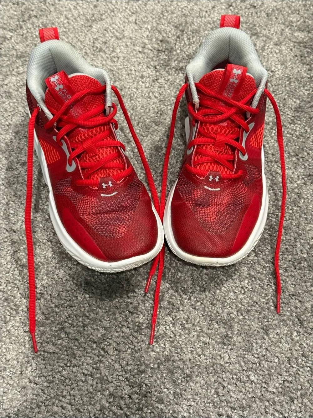 Under Armour Red and White Women's Athletic Sneakers